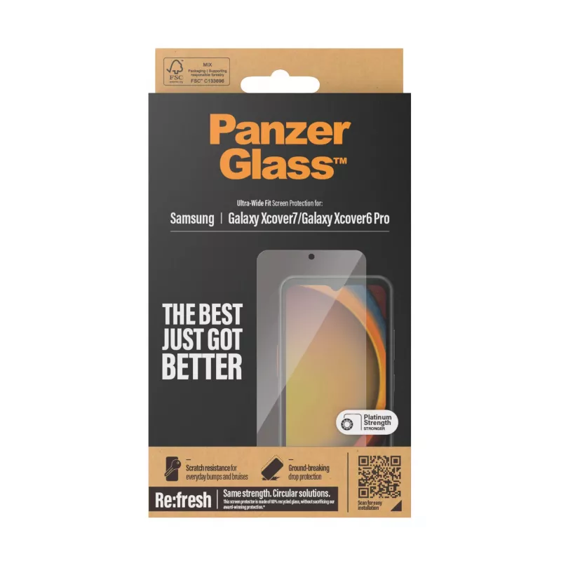PanzerGlass ® Ekrāna aizsargs Samsung Galaxy Xcover7 | Xcover6 Pro | Ultra-Wide Fit