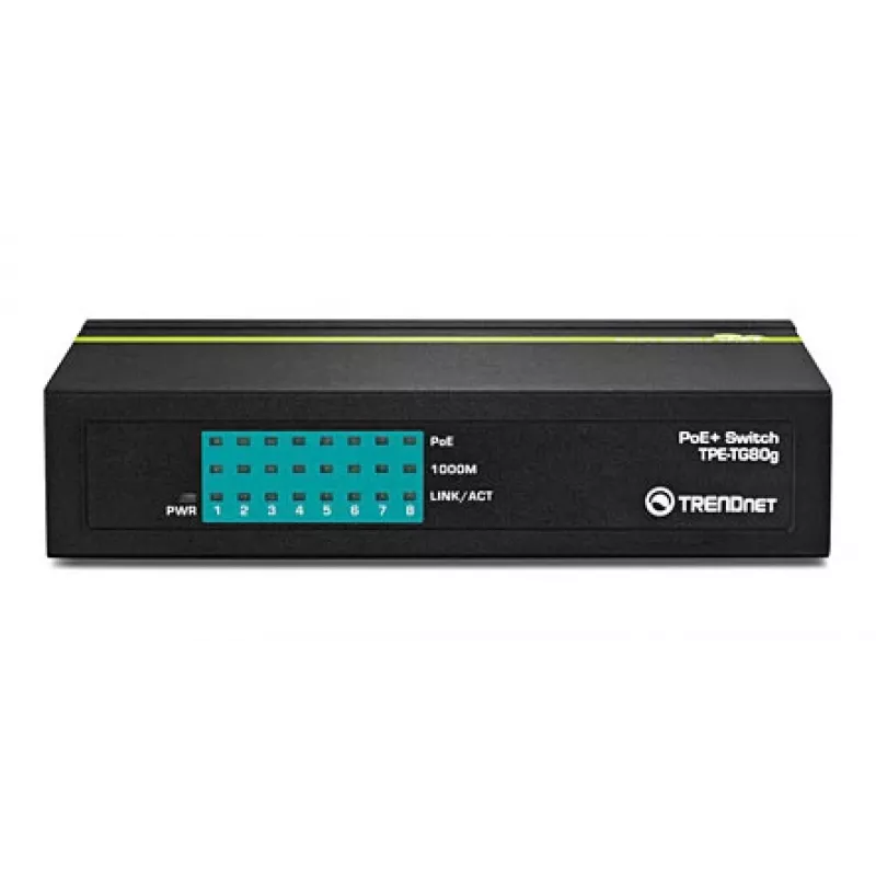 TRENDNET PoE+ slēdzis 8 portu Gigabit Greennet 8x GbE PoE+