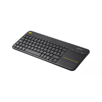 LOGITECH bezvadu skārienklaviatūra K400 Plus - Melna - Qwerty Uk