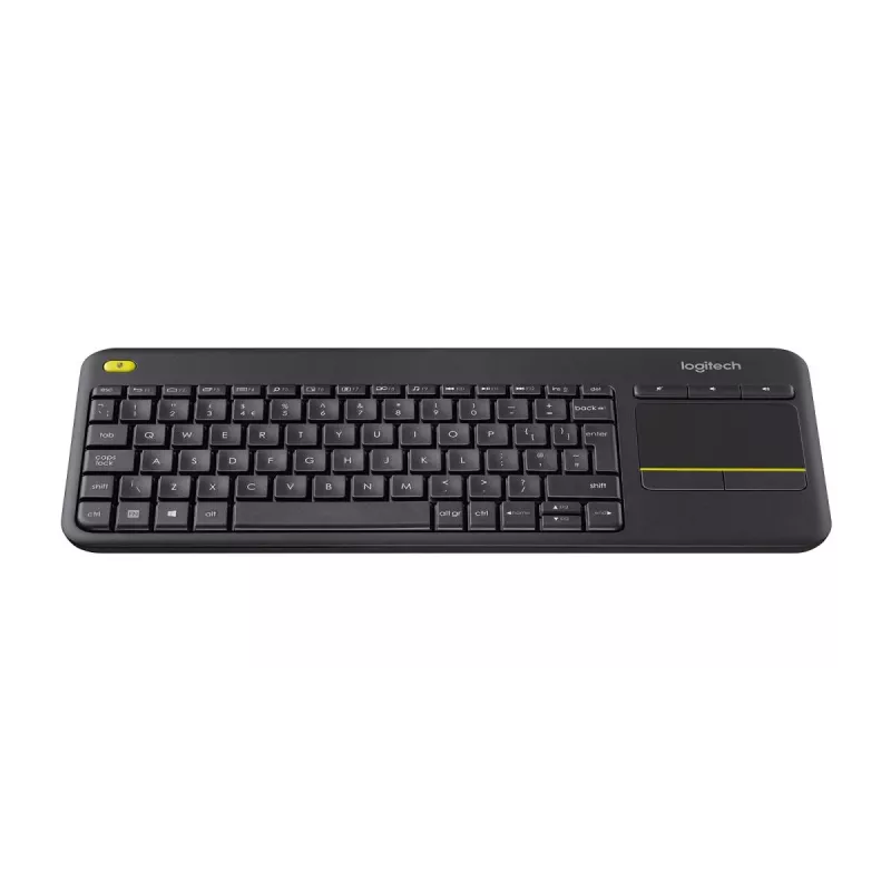LOGITECH bezvadu skārienklaviatūra K400 Plus - Melna - Qwerty Uk