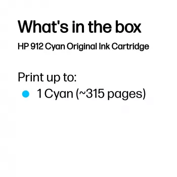 HP 912 Cyan oriģinālā tintes kasetne