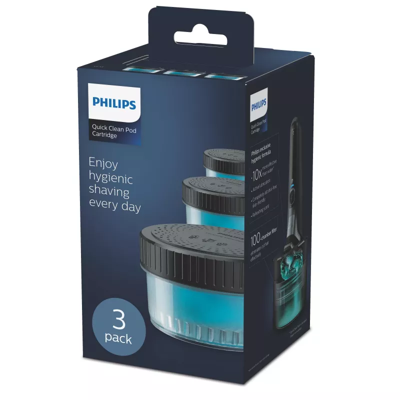 Philips Quick Clean Pod kārtridžs CC13/50 3 gab. tīrīšanas kārtridži elektrisko skuvekļu galviņām