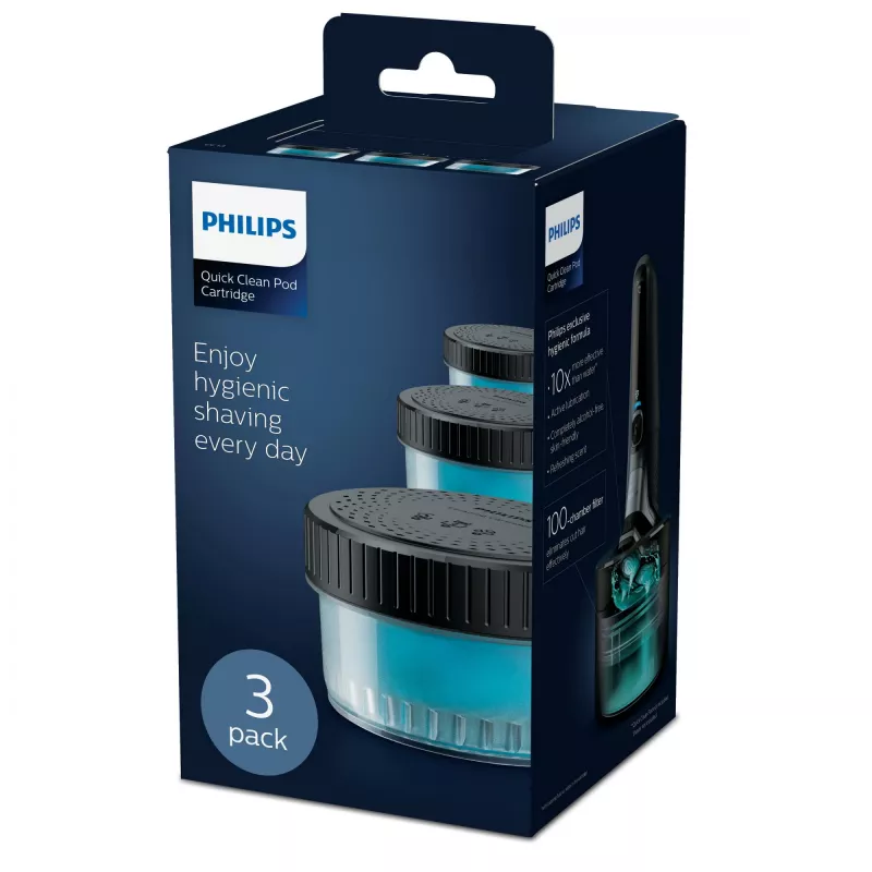 Philips Quick Clean Pod kārtridžs CC13/50 3 gab. tīrīšanas kārtridži elektrisko skuvekļu galviņām