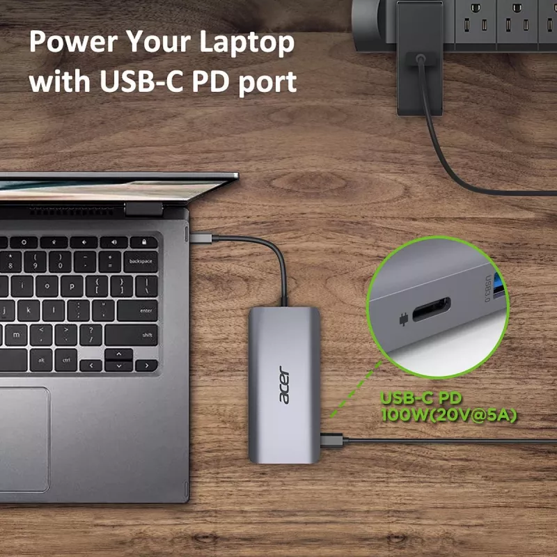 ACER 12in1 Type C Dongle Sudraba