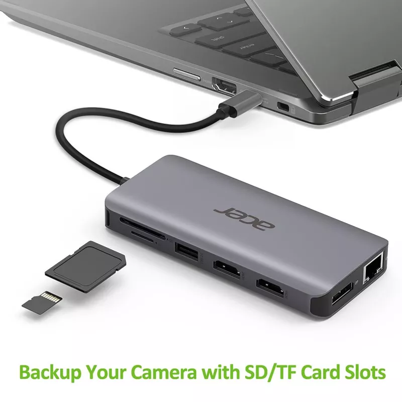 ACER 12in1 Type C Dongle Sudraba