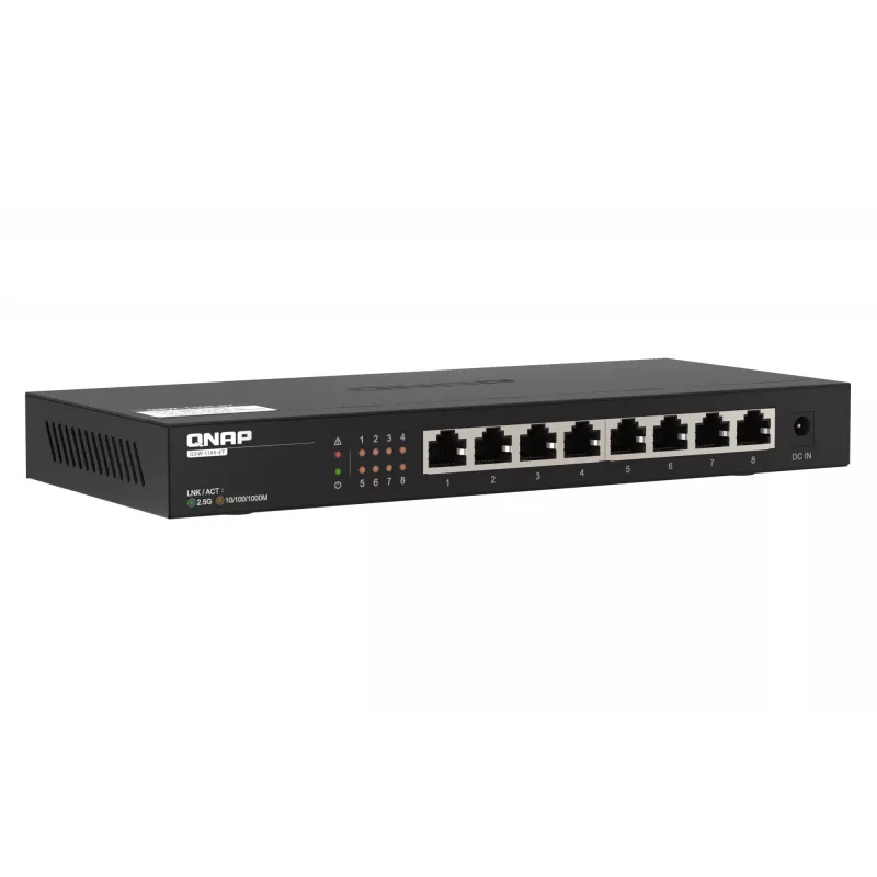QNAP QSW-1108-8T tīkla slēdzis Nepārvaldīts 2.5G Ethernet (100/1000/2500) Melns