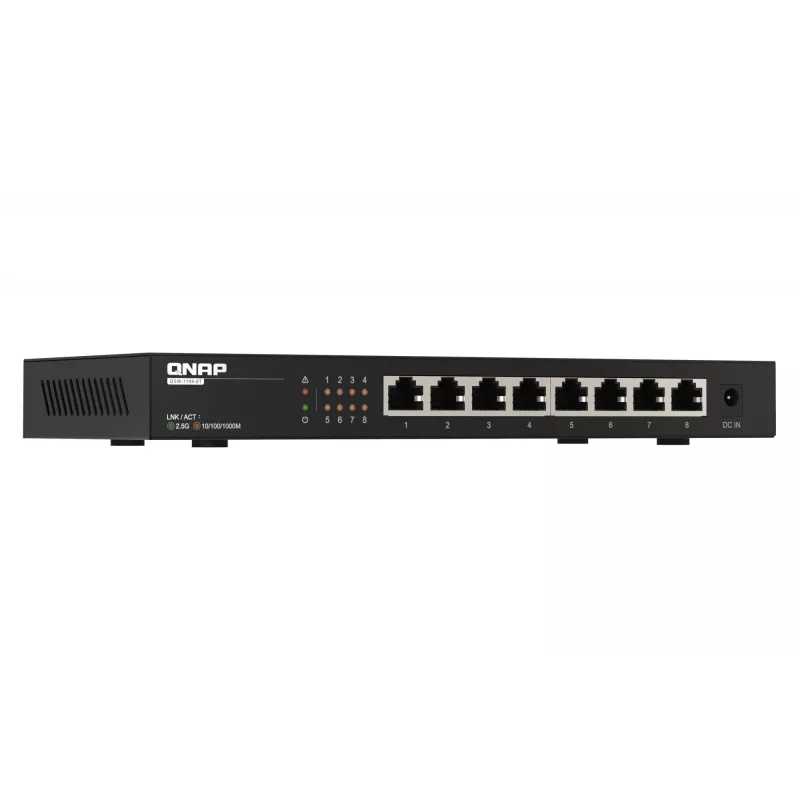 QNAP QSW-1108-8T tīkla slēdzis Nepārvaldīts 2.5G Ethernet (100/1000/2500) Melns