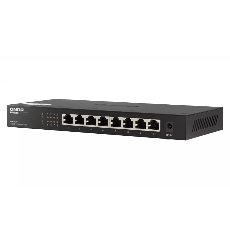 QNAP QSW-1108-8T tīkla slēdzis Nepārvaldīts 2.5G Ethernet (100/1000/2500) Melns