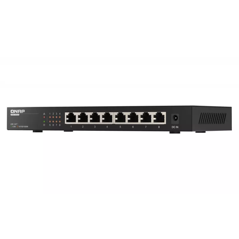 QNAP QSW-1108-8T tīkla slēdzis Nepārvaldīts 2.5G Ethernet (100/1000/2500) Melns