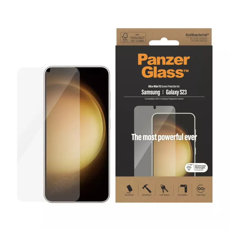 PanzerGlass ® Ekrāna aizsargs Samsung Galaxy S23 | Ultra-Wide Fit