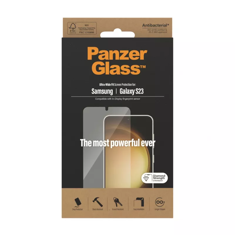 PanzerGlass ® Ekrāna aizsargs Samsung Galaxy S23 | Ultra-Wide Fit