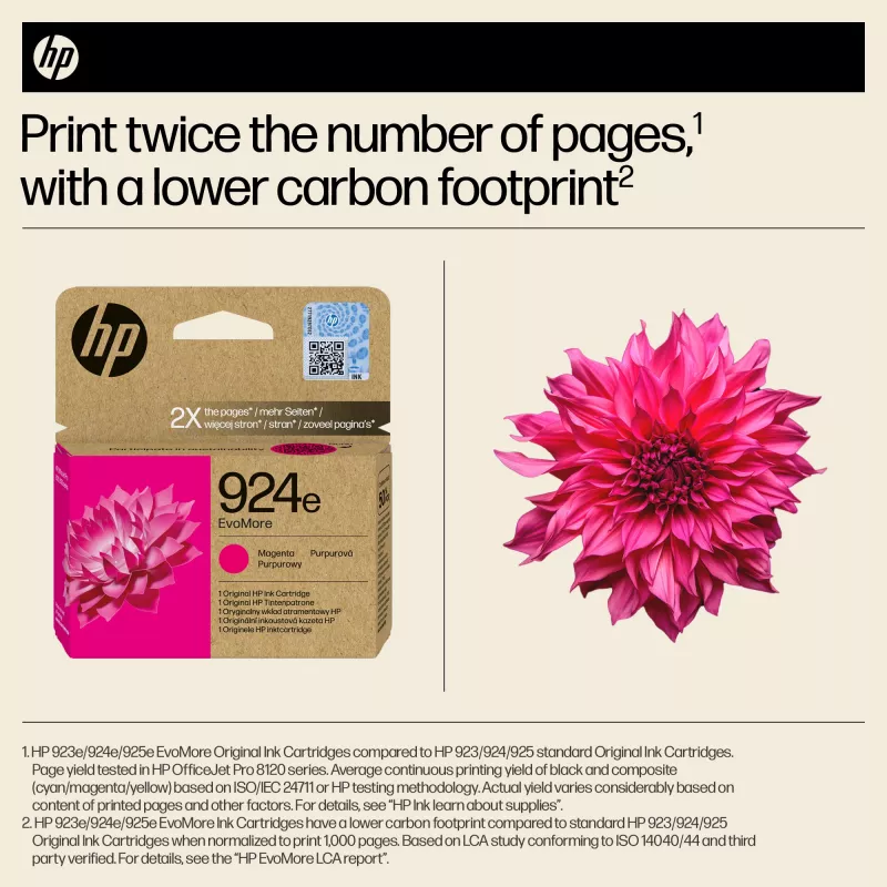 HP 924e EvoMore Magenta oriģinālā tintes kasetne
