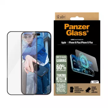 PanzerGlass ® Gaming ekrāna aizsargs iPhone 16 Plus | 15 Plus | Ultra-Wide Fit
