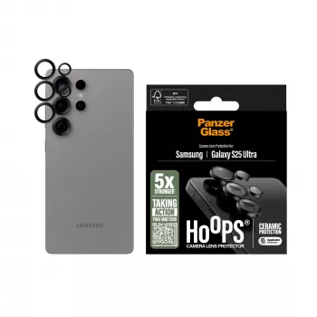 PanzerGlass® Hoops® keramikas kameras lēcu aizsargs Samsung Galaxy S25 Ultra