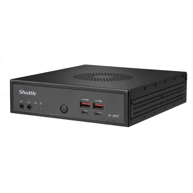 Shuttle Slim AI PC DN11H7 Intel Core Ultra 7 155H, Intel Arc grafika, 2xHDMI, 2x DP, 4x 2.5 Gbit LAN, VESA, 24/7 pastāvīga darbība
