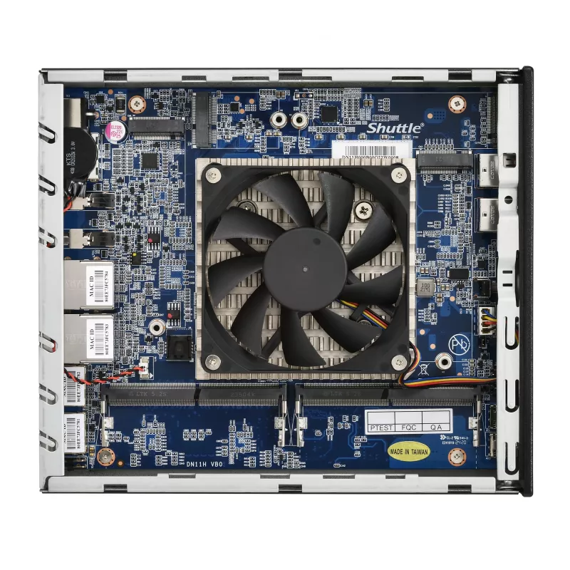 Shuttle Slim AI PC DN11H7 Intel Core Ultra 7 155H, Intel Arc grafika, 2xHDMI, 2x DP, 4x 2.5 Gbit LAN, VESA, 24/7 pastāvīga darbība