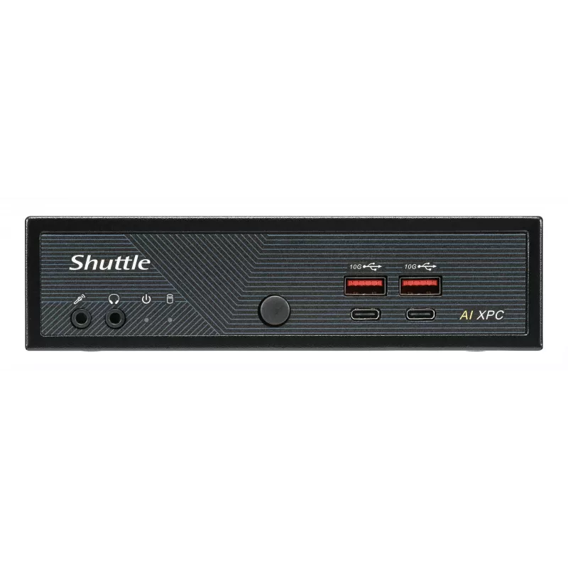 Shuttle Slim AI PC DN11H5 Intel Core Ultra 5 125H, Intel Arc grafika, 2xHDMI, 2x DP, 4x 2.5Gbit LAN, VESA, 24/7 nepārtraukta darbība