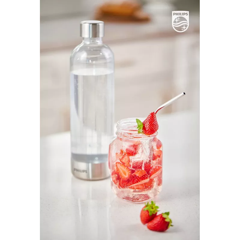 Philips ADD912/10 dzeramā pudele ikdienas lietošanai 1000 ml Polietilēntereftalāts (PET), Nerūsējošais tērauds Nerūsējošais tērauds, Caurspīdīgs