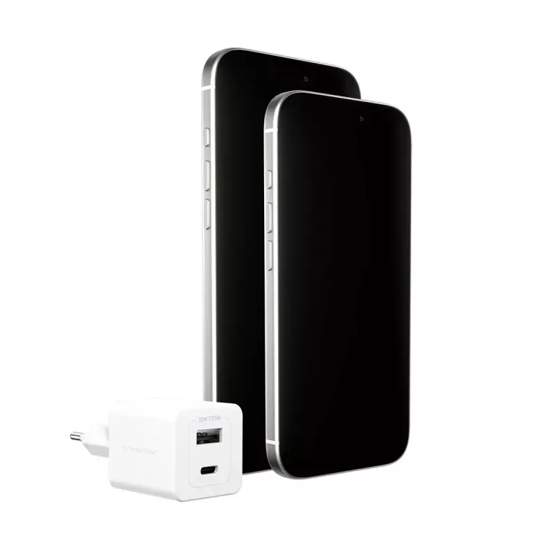 PanzerGlass empower™ by ® Turbo 35W Charger incl. USB-C + USB-A | EU Plug | Silver balta