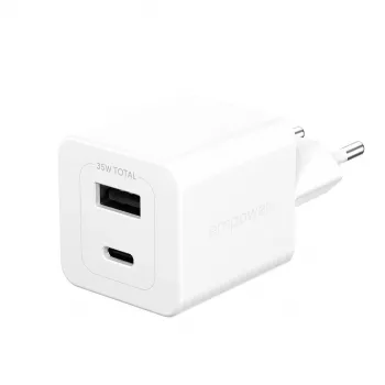 PanzerGlass empower™ by ® Turbo 35W Charger incl. USB-C + USB-A | EU Plug | Silver balta