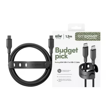 PanzerGlass empower™ by ® Racing 60W USB-C uz USB-C kabelis | USB 2.0 | 1,2M | Kosmosa melns