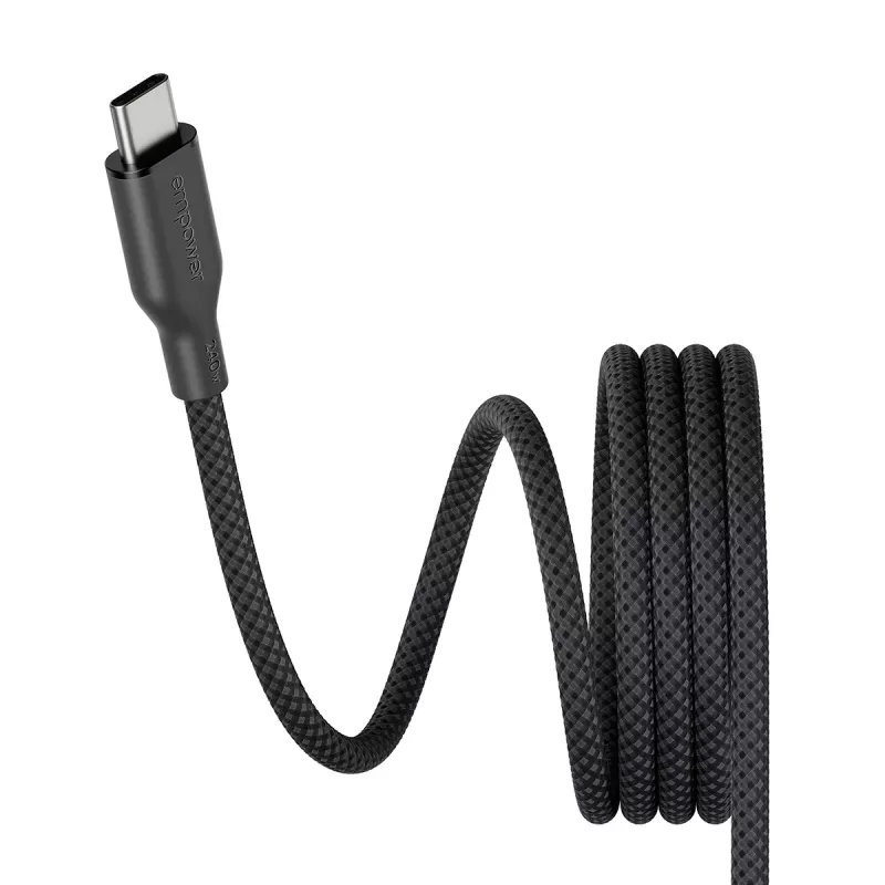 PanzerGlass empower™ by ® Magnetic 240W USB-C uz USB-C kabelis | USB 2.0 | 1,5M | Space Melns
