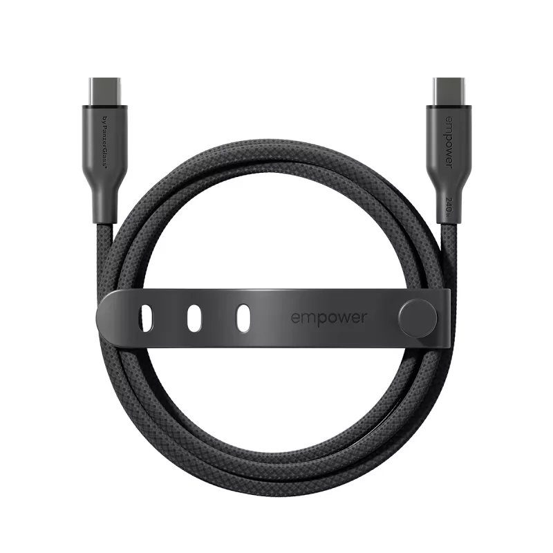 PanzerGlass empower™ by ® Racing 240W USB-C uz USB-C kabelis | USB 2.0 | 1,2 m | Kosmiskais melns