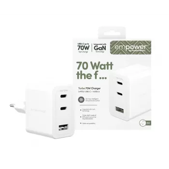 PanzerGlass empower™ by ® Turbo 70W Multiple Charger incl. 2 x USB-C + USB-A | EU Plug | Silver balta