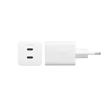 PanzerGlass empower™ by ® Turbo 45W Charger incl. 2 x USB-C | EU Plug | Silver balta