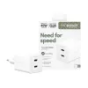 PanzerGlass empower™ by ® Turbo 45W Charger incl. 2 x USB-C | EU Plug | Silver balta