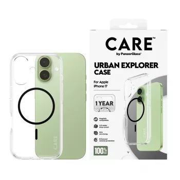 Vāciņš PanzerGlass CARE by Flagship Case Caurspīdīgs Urban Explorer Melns MagSafe iPhone 17