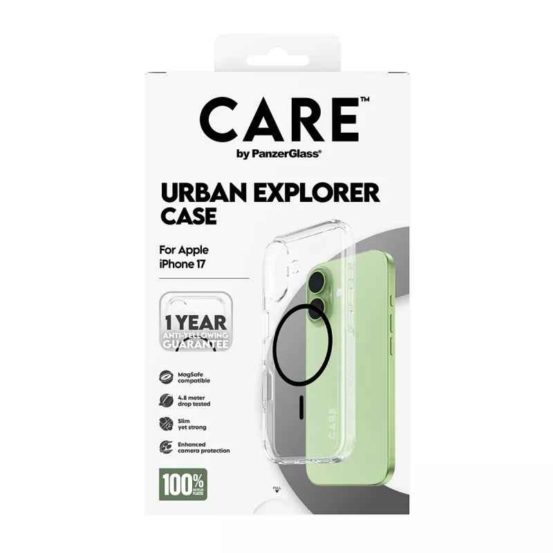 Vāciņš PanzerGlass CARE by Flagship Case Caurspīdīgs Urban Explorer Melns MagSafe iPhone 17