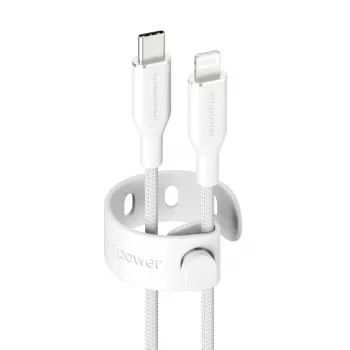 PanzerGlass empower™ by ® Racing 60W USB-C to Lightning kabelis | USB 2.0 | 1,2 m | sudrabaini balts