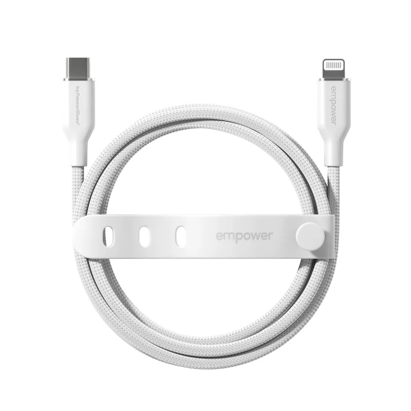 PanzerGlass empower™ by ® Racing 60W USB-C to Lightning kabelis | USB 2.0 | 1,2 m | sudrabaini balts