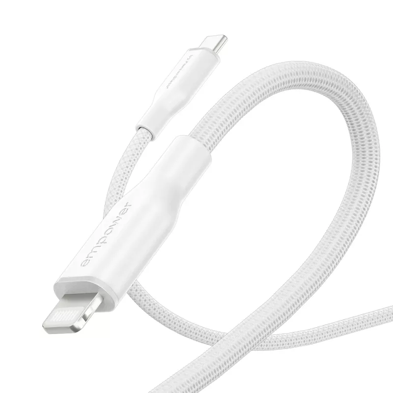 PanzerGlass empower™ by ® Racing 60W USB-C to Lightning kabelis | USB 2.0 | 1,2 m | sudrabaini balts