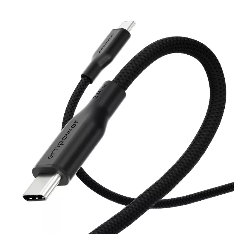 PanzerGlass empower™ by ® Racing 240W USB-C uz USB-C kabelis | USB 2.0 | 2M | Kosmosa melna