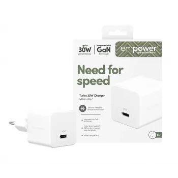 PanzerGlass empower™ by ® Turbo 30W Charger Single USB-C | EU Plug | Silver balta