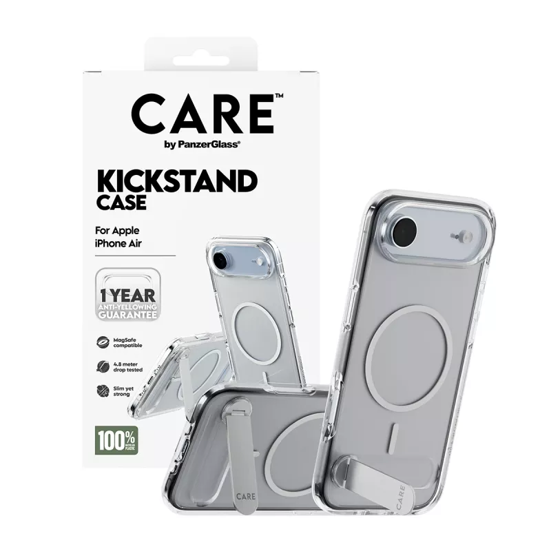 PanzerGlass CARE™ by ® maciņš caurspīdīgs ar statīvu un MagSafe iPhone Air