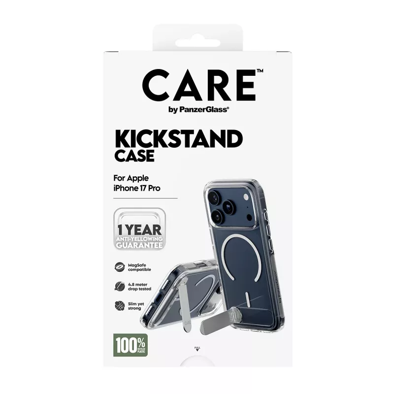 PanzerGlass CARE™ by ® Case caurspīdīgs ar statīvu un MagSafe iPhone 17 Pro