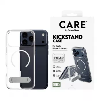 PanzerGlass CARE™ by ® Case Caurspīdīgs ar Statīvu un MagSafe iPhone 17 Pro Max