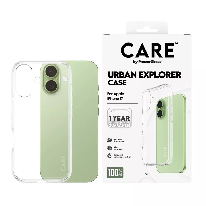 PanzerGlass CARE™ by ® Urban Explorer maciņš caurspīdīgs iPhone 17