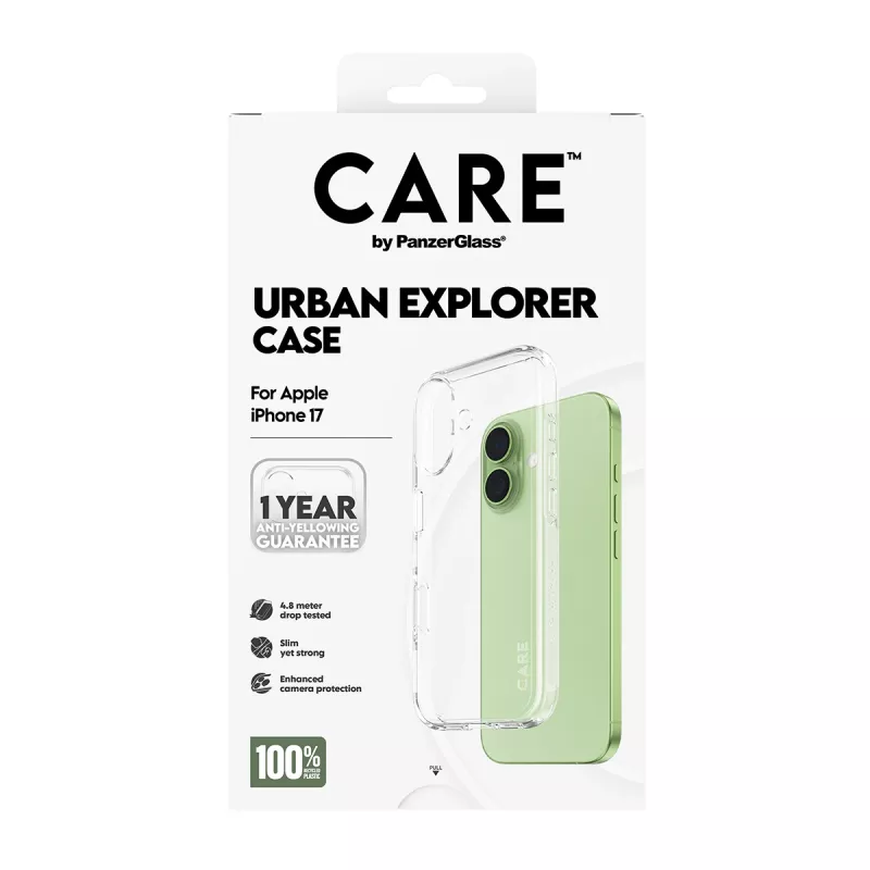 PanzerGlass CARE™ by ® Urban Explorer maciņš caurspīdīgs iPhone 17