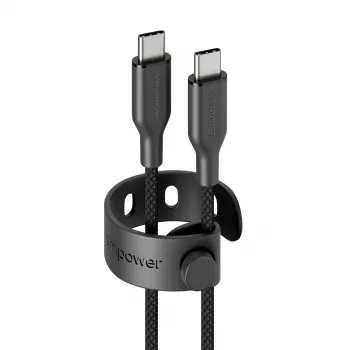 PanzerGlass empower™ by ® Racing 60W USB-C uz USB-C kabelis | USB 2.0 | 2M | Space Melns