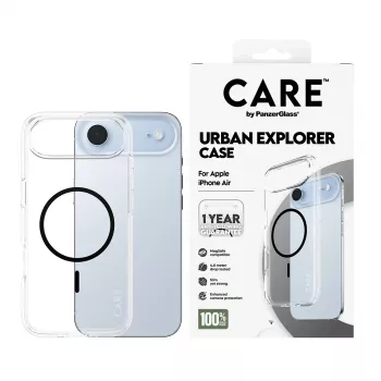 Cover PanzerGlass CARE by Flagship vāciņš Transparent Urban Explorer Melns MagSafe iPhone 17 Air