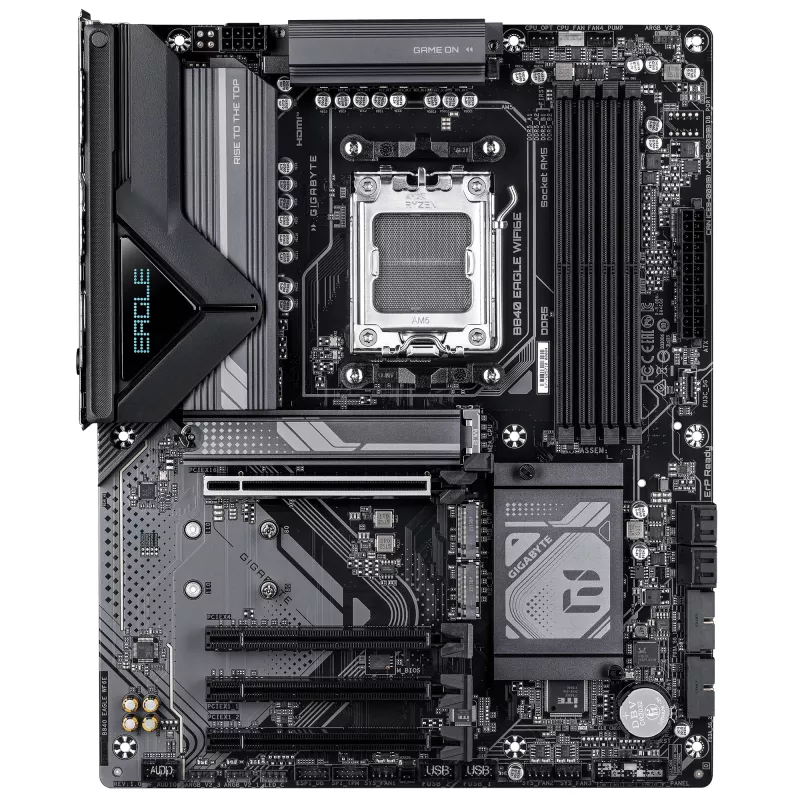 GIGABYTE B840 EAGLE WIFI6E mātesplate - AMD Ryzen 9000 CPU, 8+2+2 fāžu VRM, līdz 8200MHz DDR5(O.C.), 2xPCIe 4.0 + 1xPCIe 3.0 M.2, Wi-Fi 6E, 2.5GbE LAN, USB 3.2 Gen 2