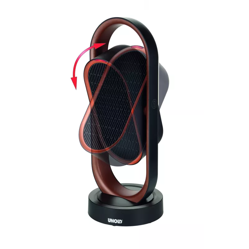 Unold Ceramic Fan Heater 3D, Ventilatora elektriskais telpu sildītājs, Keramikas, -45 - 45°, 80°, 8 h, 1,5 m