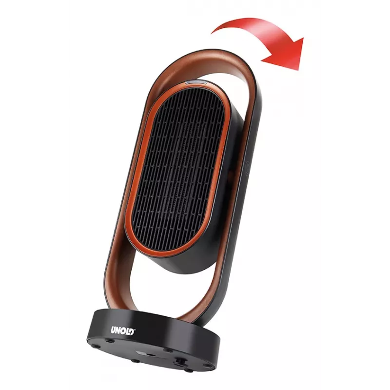 Unold Ceramic Fan Heater 3D, Ventilatora elektriskais telpu sildītājs, Keramikas, -45 - 45°, 80°, 8 h, 1,5 m