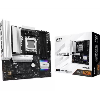 ASRock mātesplate A620AM Pro Rs AM5 AMD A620A 4 X DDR5 1 X HDMI 2.1 Tmds/frl 8g Saderīga 1 X DisplayPort 1.4 Ar DSC mATX