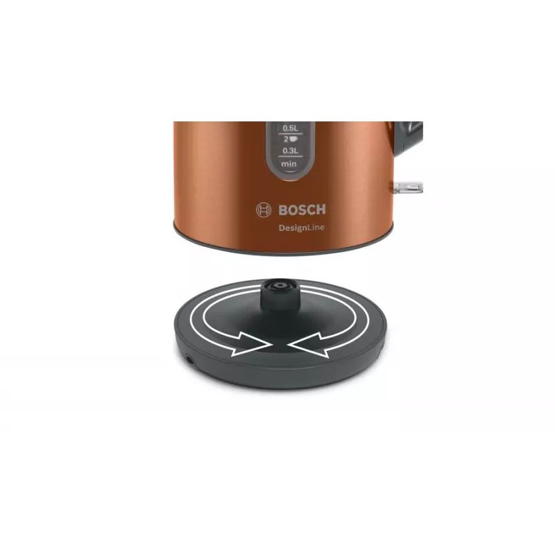 Bosch TWK4P439 elektriskā tējkanna 1,7 L 2400 W Melna, Zeltaina