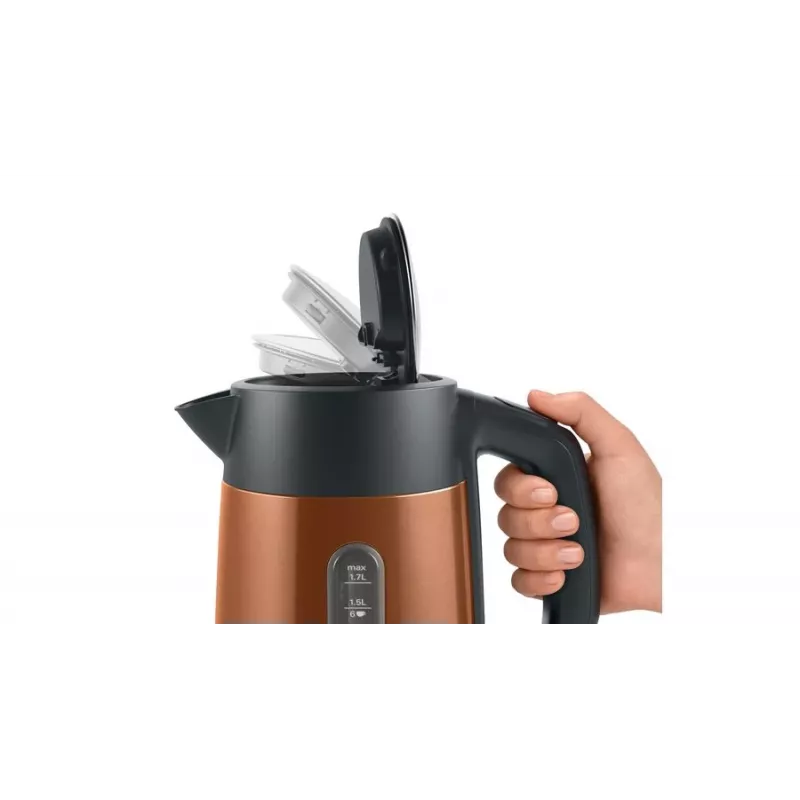 Bosch TWK4P439 elektriskā tējkanna 1,7 L 2400 W Melna, Zeltaina